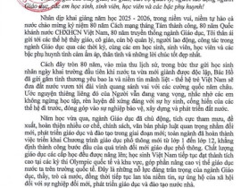 THƯ KHAI GIẢNG