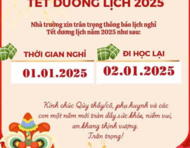 Thông báo nghỉ Tết Dương lịch năm 2025